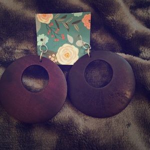 Purple bangle earrings